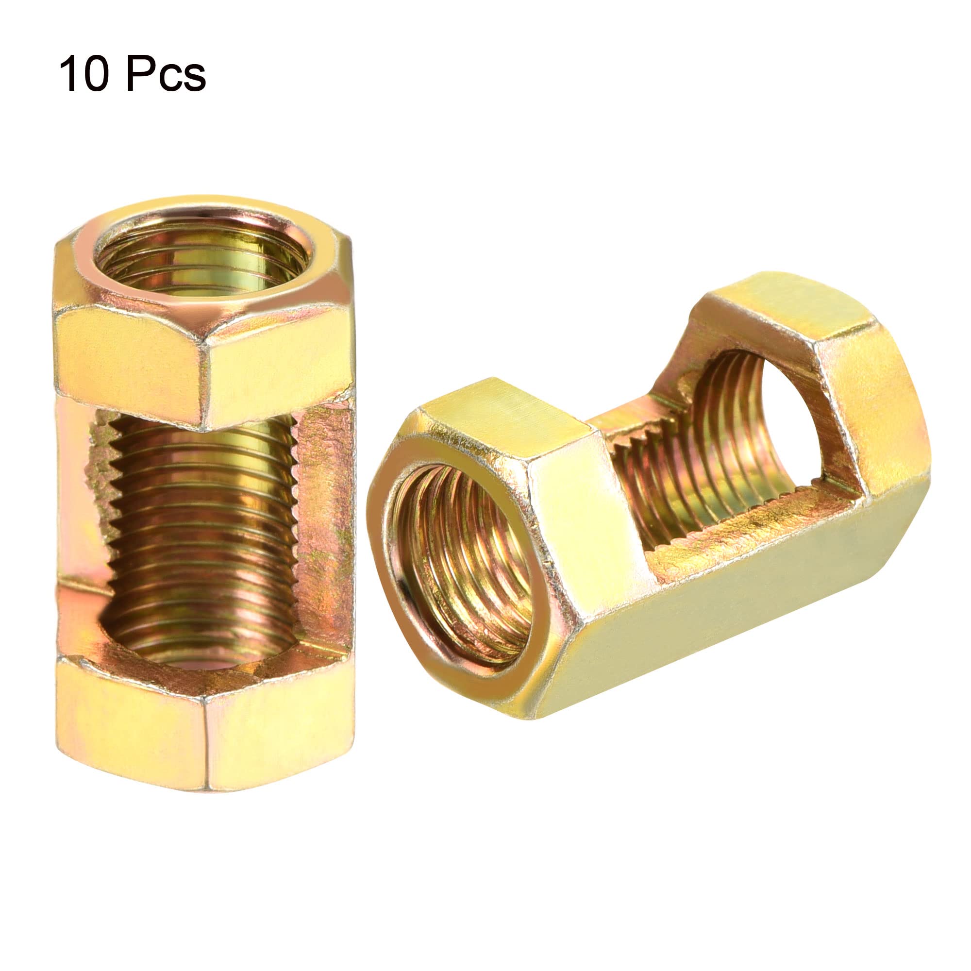 MECCANIXITY M10 Hexagon Nut 25mm Height Zinc Plated Iron - Lamp Pipe Repair Parts (Pack of 10) - Ideal for Lighting Fixtures, Furniture Assembly & DIY Projects