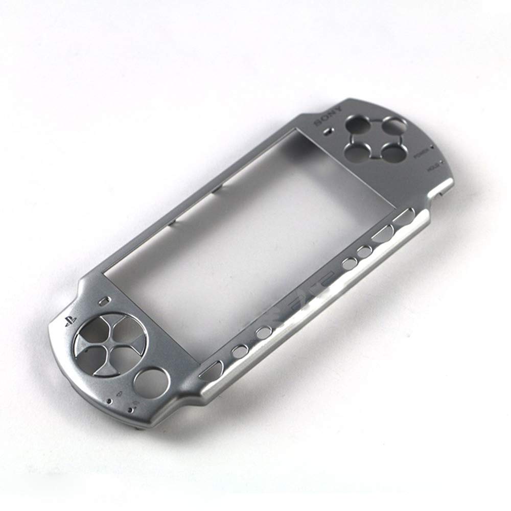 Original PSP 2000 Controller Replacement Faceplate - Durable Front Housing Cover Shell Case (Black/Silver) | Compatible with Sony PSP 2000 Gaming Console | Perfect for Repair, Customization & Protection