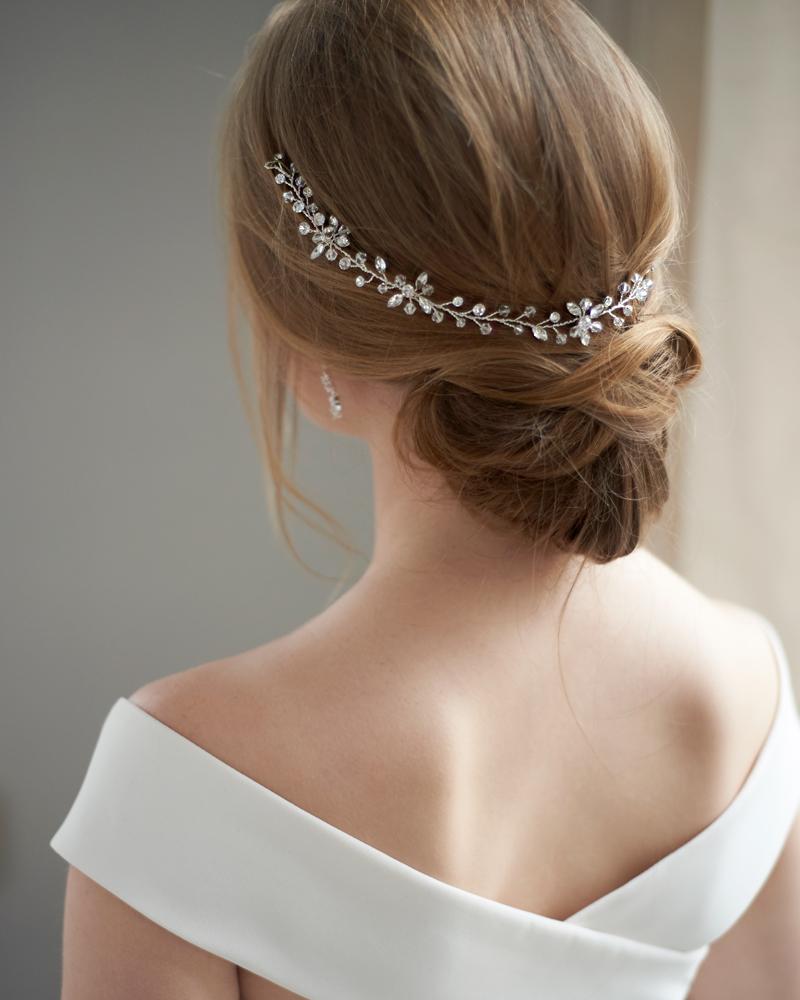Callie Crystal Hair Vine - Elegant Bridal Hair Accessory for Weddings, Prom & Special Occasions | Sparkling Rhinestone Headpiece for Women & Girls