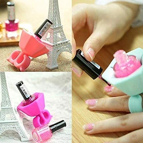 VENIVA Lightweight Nail Polish & Lipstick Holder for Women - Silicone Anti-Spill Bottle Stand, Wearable Nail Polish Organizer | Perfect for Salon, Home Manicures & Travel Makeup Organization