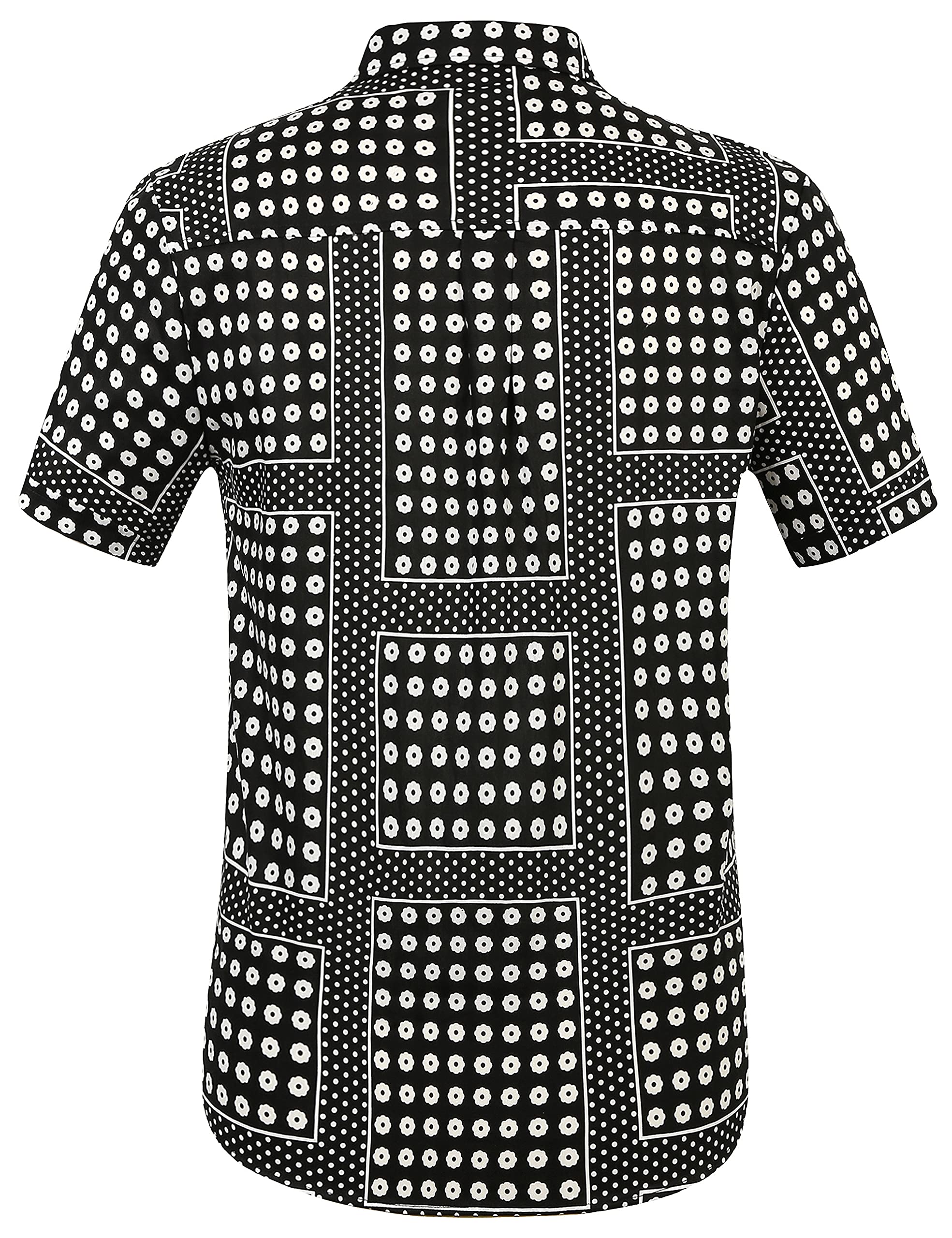 Men's Hawaiian Shirt - Tropical Floral Short Sleeve Casual Button Down Beach Shirt for Summer Vacation, Luau Party & Island Getaway