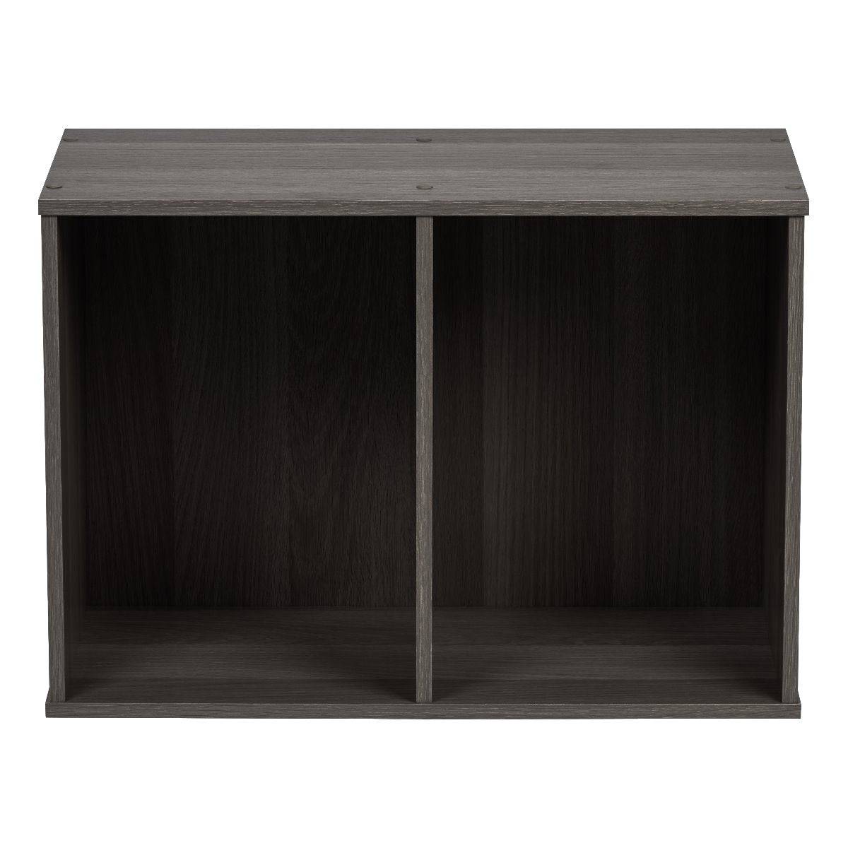 2 Tier Wood Storage Shelf, Gray - Organize Bathroom, Kitchen, or Office Supplies - Space Saving Shelving Unit for Home Decor
