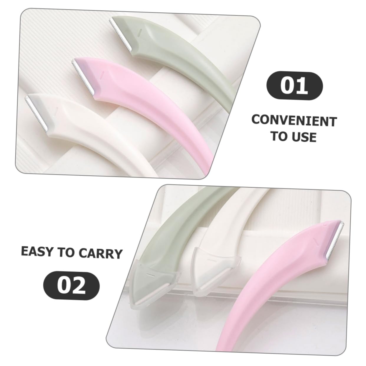 NOLITOY 6-Piece Professional Facial Hair Removal Kit for Women - Stainless Steel Eyebrow Razors, Single Blade Razor, Wax Spatula, Electric Shaver & Scissors - Portable Grooming Tools for Eyebrows, Upper Lip & Face (Perfect for Travel, Salon & Home Use)