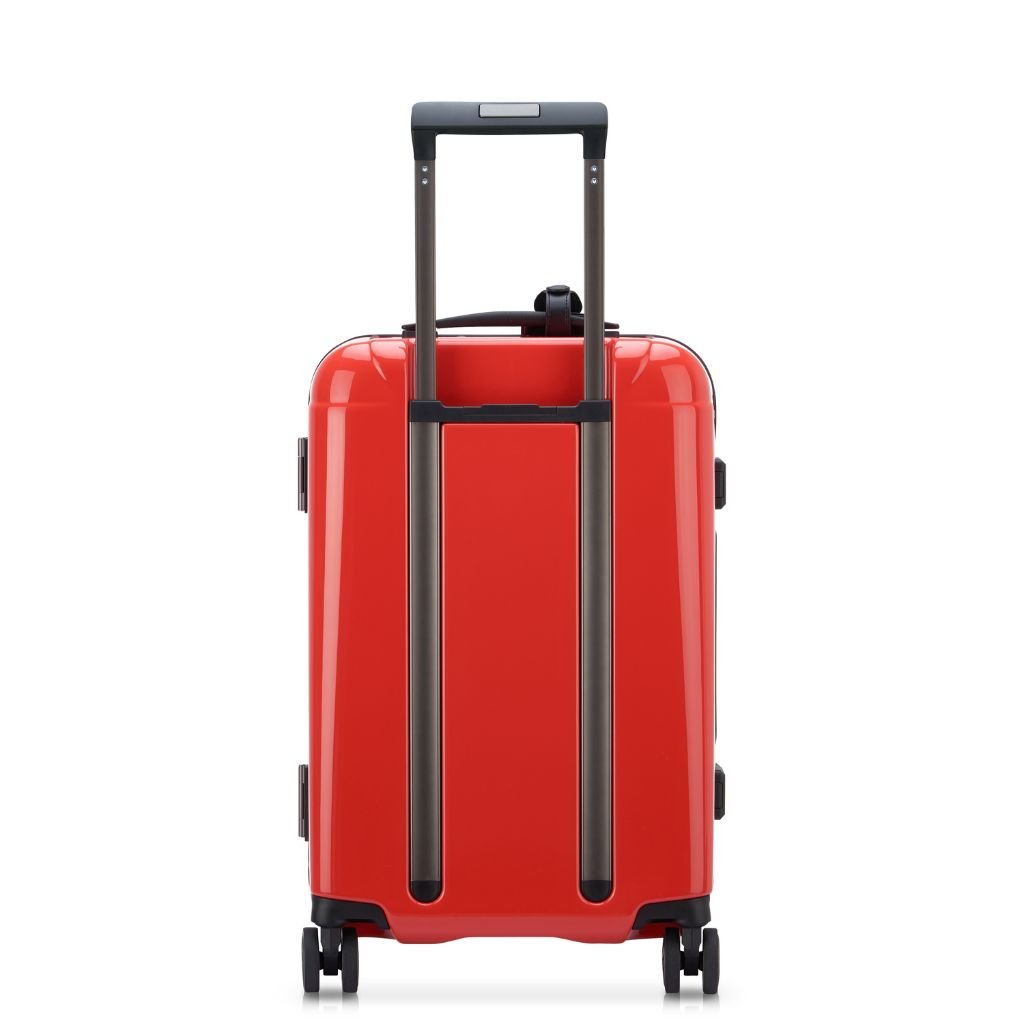 Peugeot Voyages 55cm Zipperless Carry On Luggage - Lightweight Spinner Suitcase with 360° Wheels for Air Travel, Business Trips & Weekend Getaways (Red)