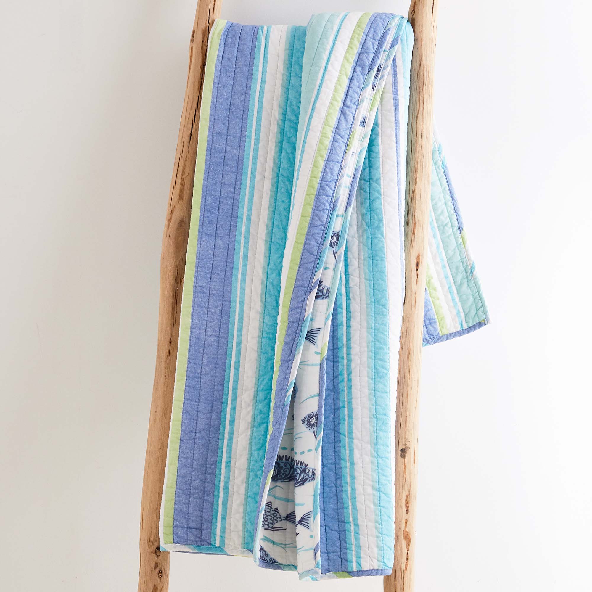 Laida Beach Quilted Throw Blanket - Soft & Cozy Lightweight Bedspread for Sofa, Bed, or Outdoor Picnics - Perfect for Living Room, Dorm, or Beach Trips