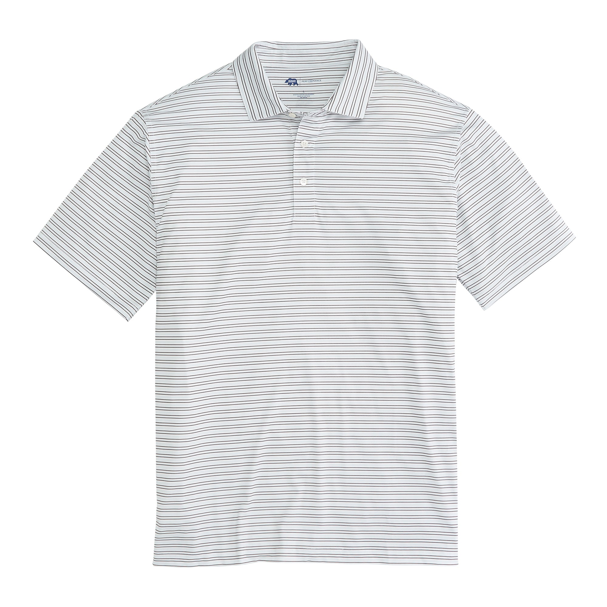 Men's Performance Polo Shirt with Stripe Design - Breathable & Moisture-Wicking Golf & Tennis Shirt in Delicate Blue | Perfect for Sports, Casual Wear & Office
