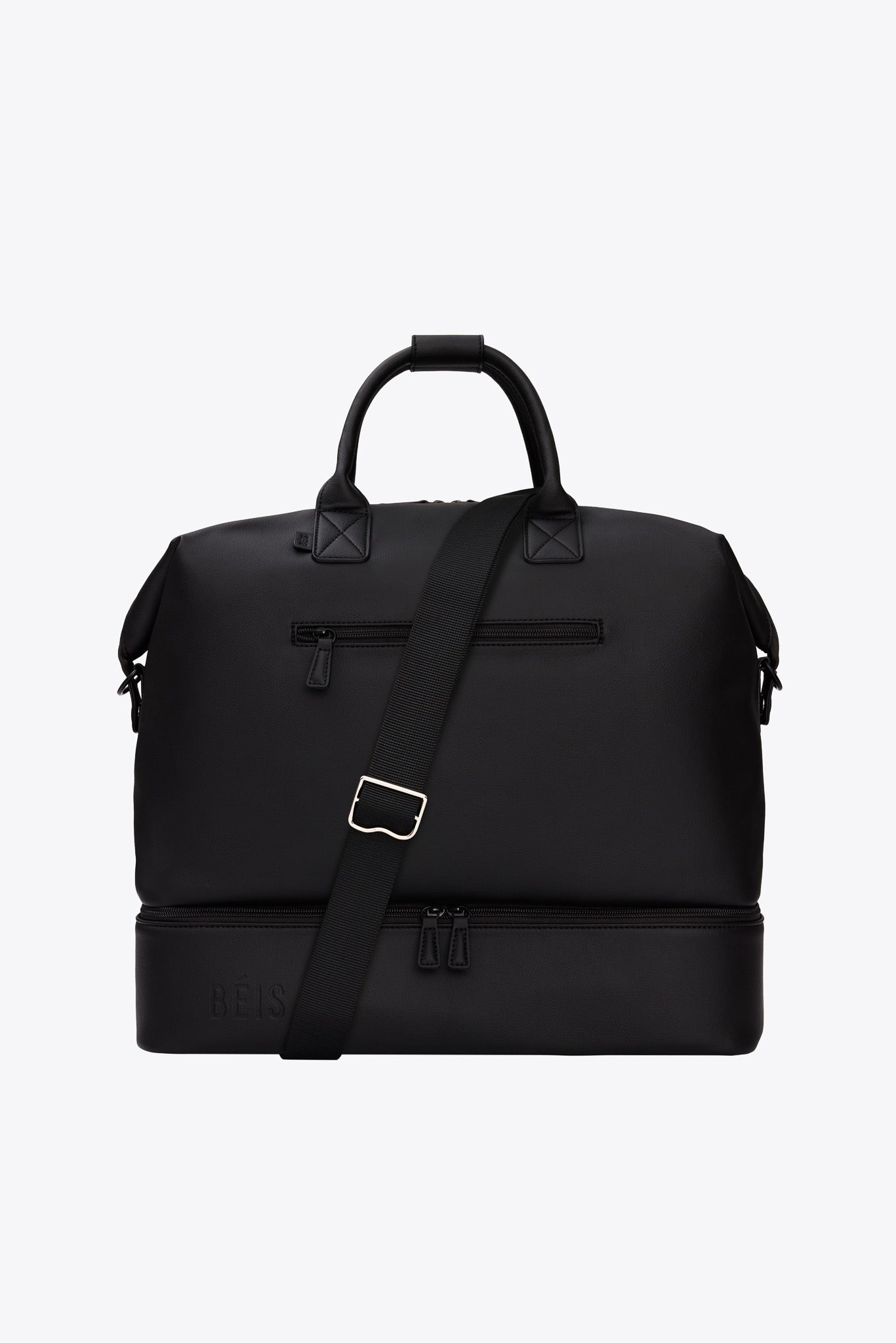 Premium Black Weekender Bag for Women & Men - Stylish Durable Travel Duffel for Weekend Getaways, Gym, Work & Overnight Trips