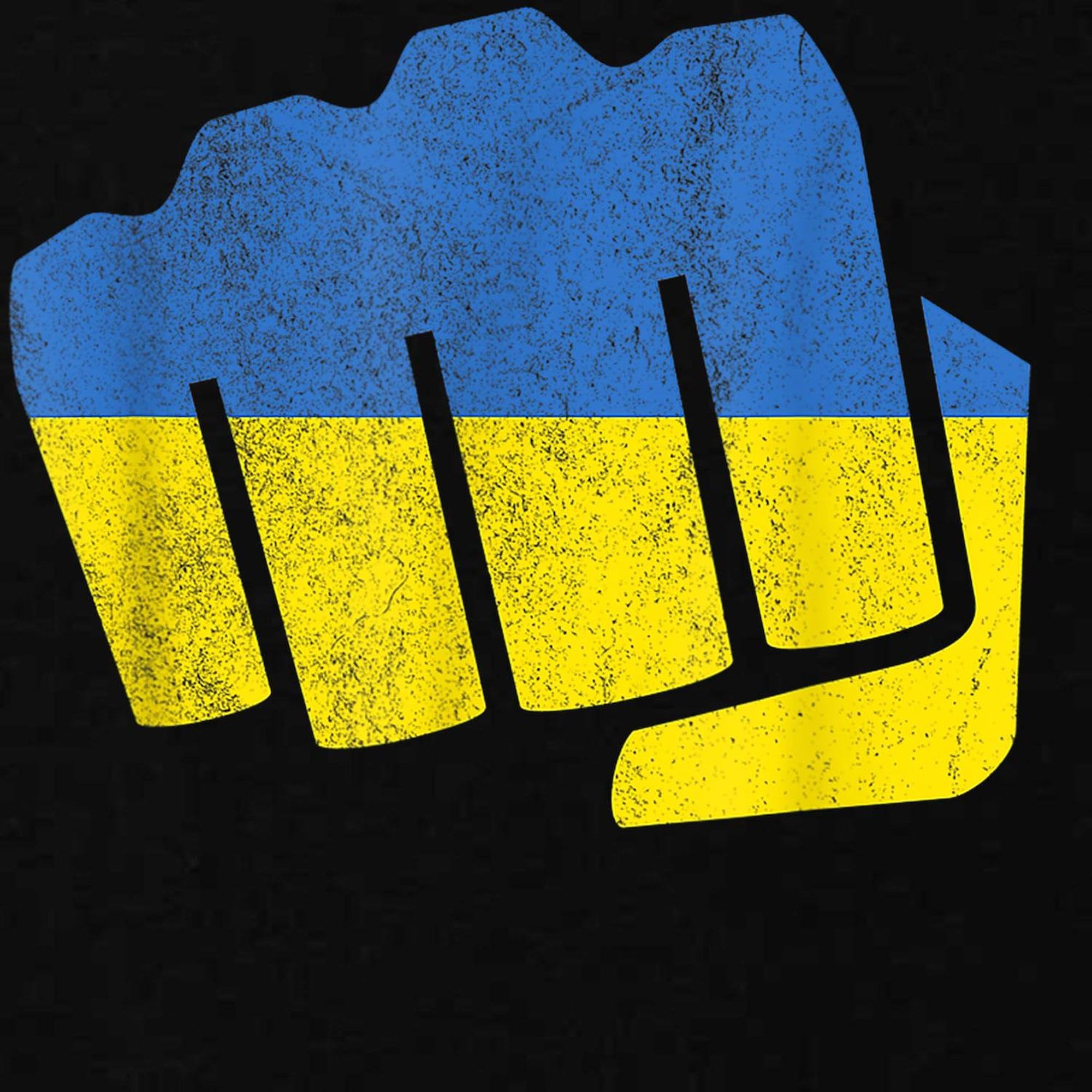 Stay Strong Ukraine B Sweatshirt - Ukraine Flag Fist Design Classic Crewneck Sweater | Support Ukraine Apparel for Protests, Rallies & Patriotic Events