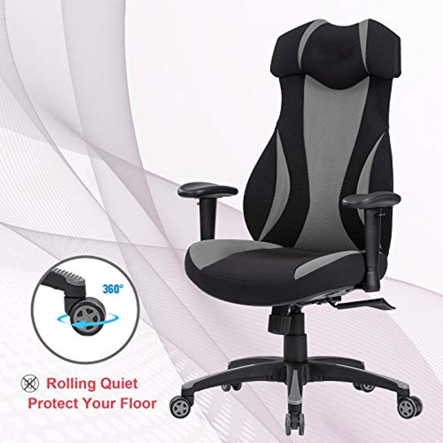 PRO X Series 185 Ergonomic Gaming Chair - Black & Grey - High Back Racing Style Computer Chair for PC & Console Gamers - Perfect for Esports, Streaming & Office Work