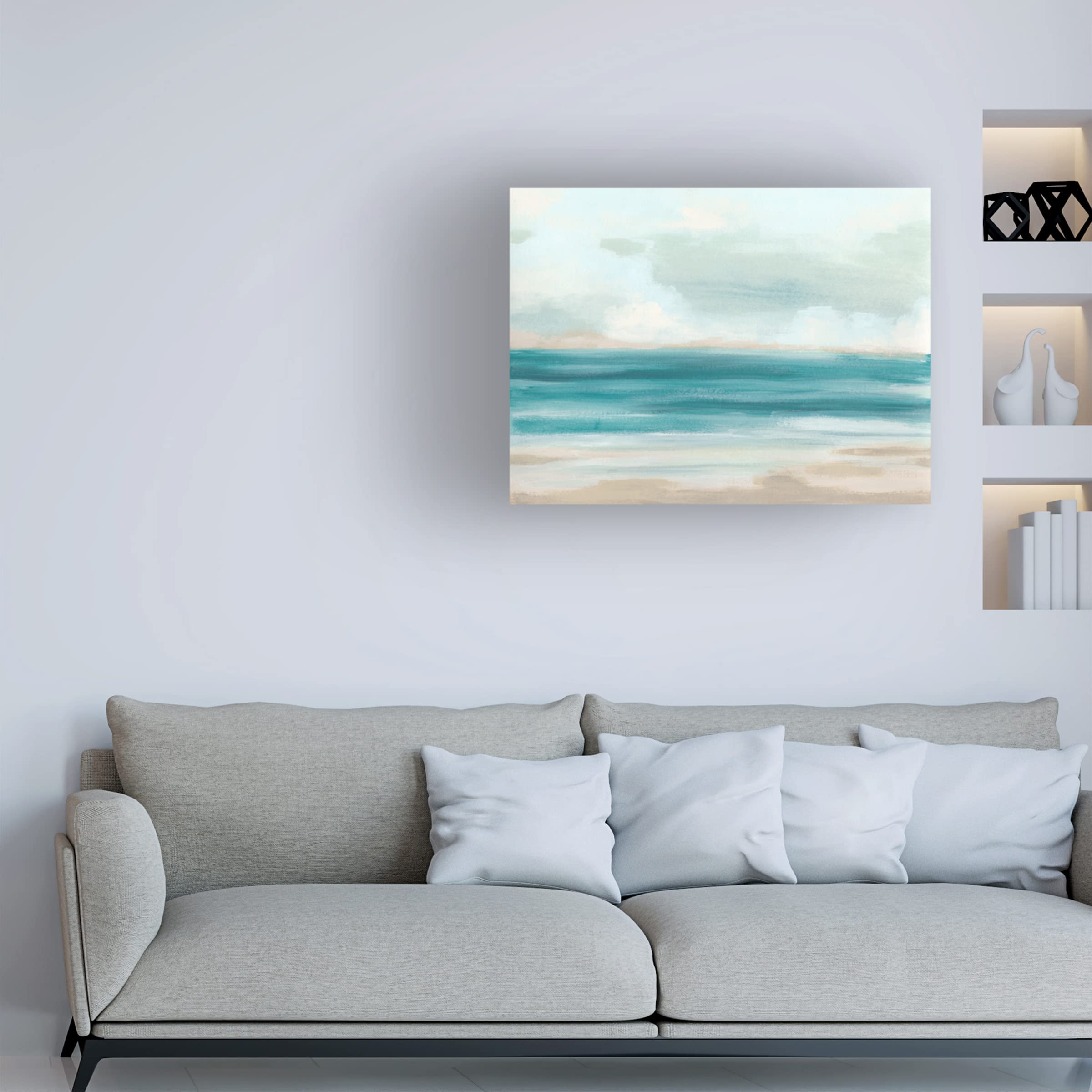 Trademark Fine Art 'Sand and Sky II' Canvas Wall Art by June Erica Vess - Coastal Beach Decor for Living Room, Bedroom & Office