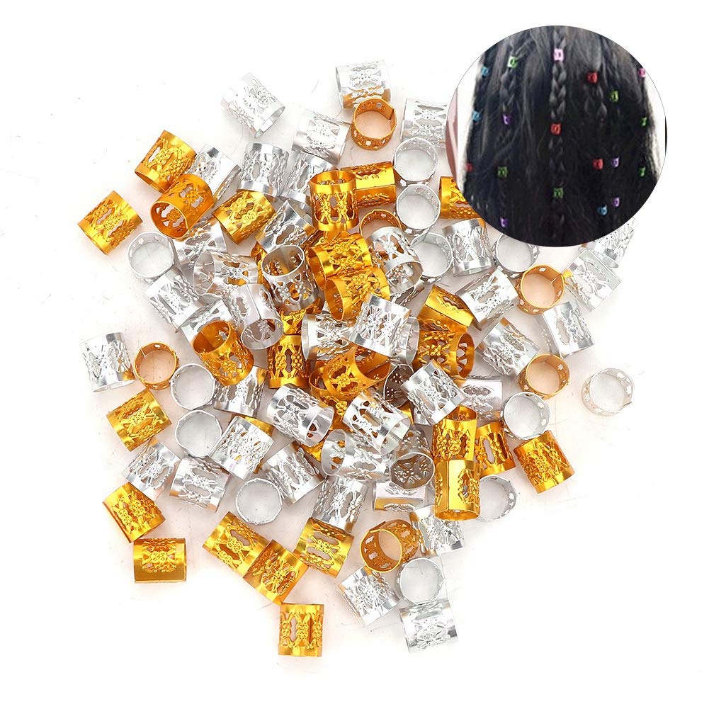 100Pcs Adjustable Hair Braiding Cuffs & Rings - Dreadlocks & Wig Accessories for Women, Girls - Perfect for Braids, Cornrows, Twists & Protective Styles - Hair Jewelry Clips for Parties, Weddings & Everyday Wear