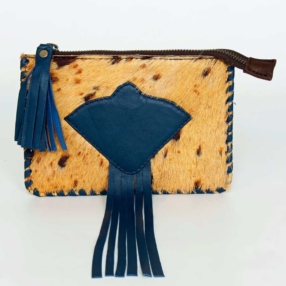 American Darling Genuine Leather Coin Purse & Women's Western Handbag - Vintage Hair-On Cowhide Wallet for Everyday Use, Travel & Country Style Accessories