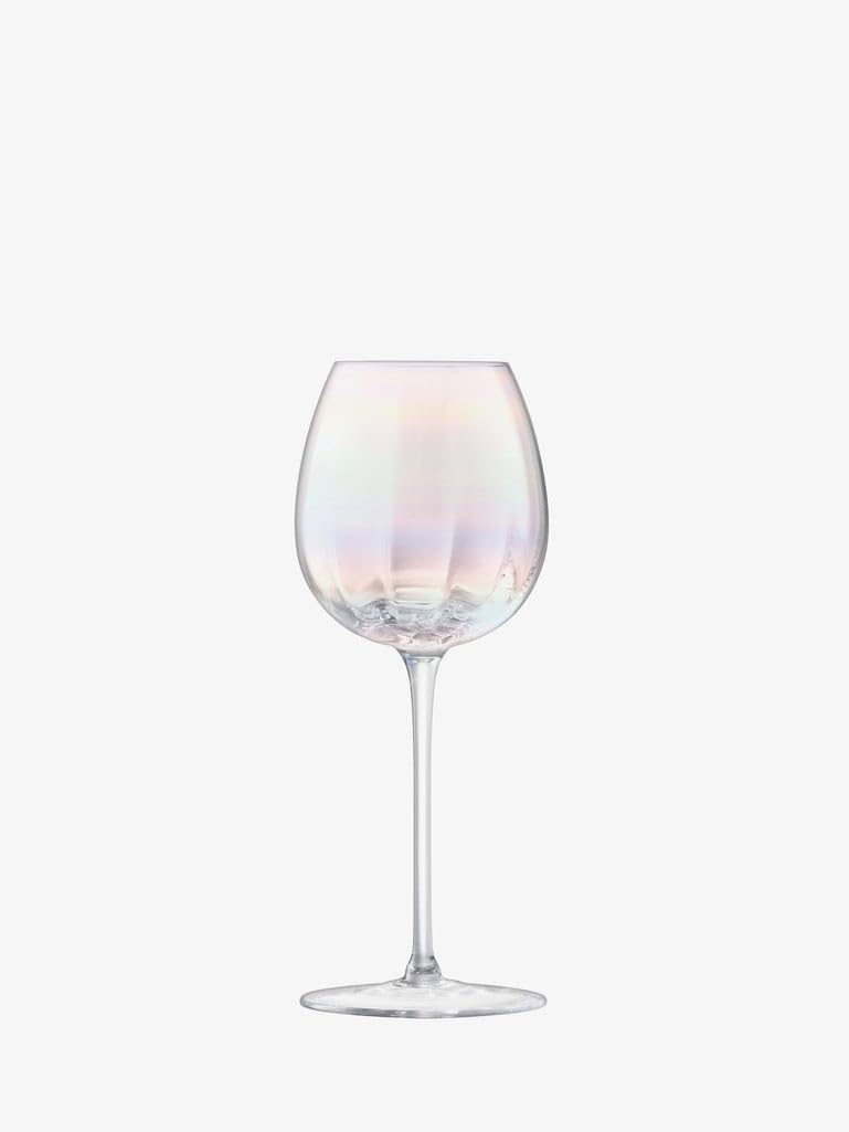 Luxury Pearl White Wine Glasses Set of 4 - 11 oz Modern Elegant Crystal Glassware for White Wine, Champagne & Cocktails - Perfect for Dinner Parties, Weddings & Home Entertaining