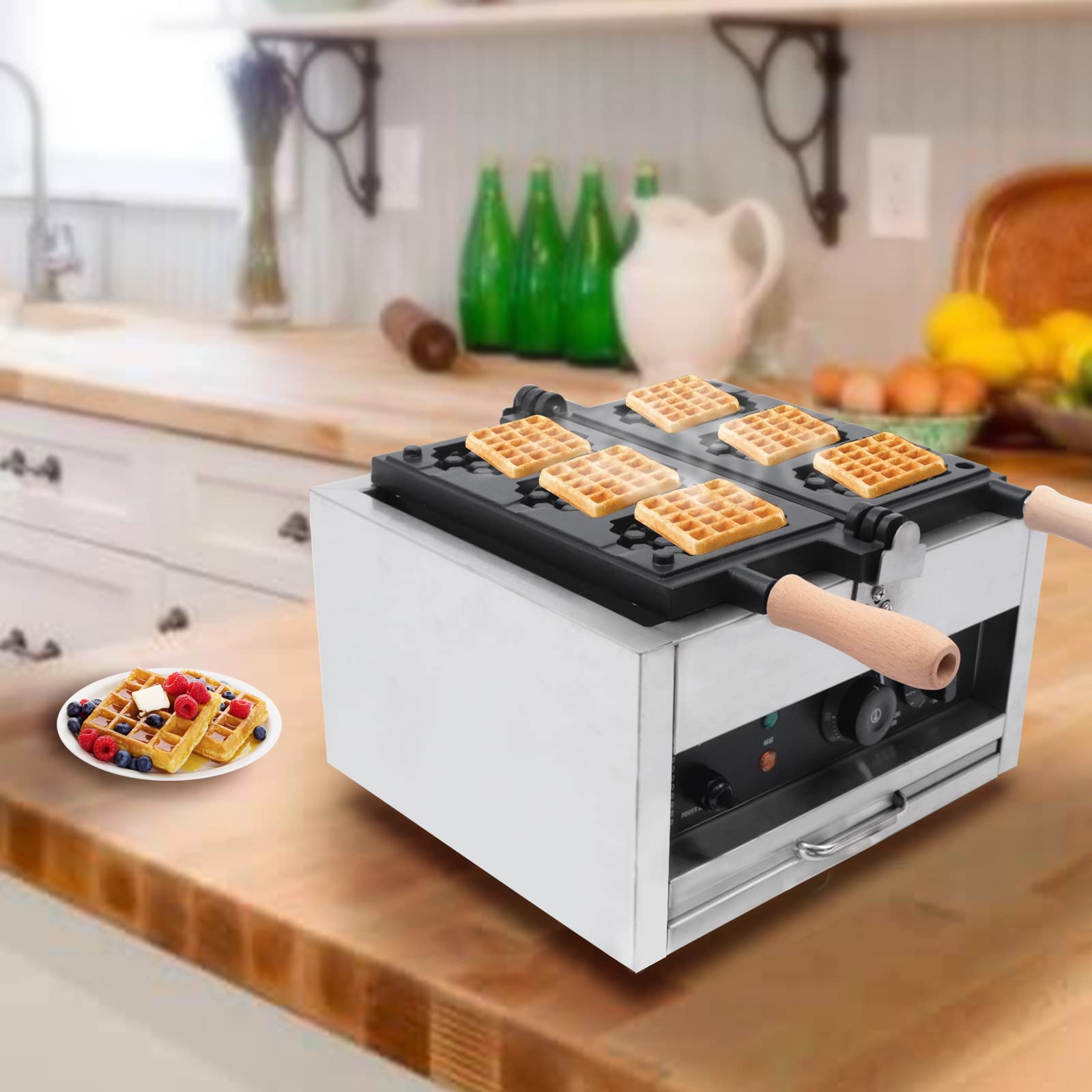 DYRABREST Electric Waffle Maker - Mini Honeycomb Double-Sided Non-Stick Waffle Iron for French Toast, Muffins & Pancakes (110V, 3-Piece Set) - Perfect for Breakfast, Brunch & Family Gatherings
