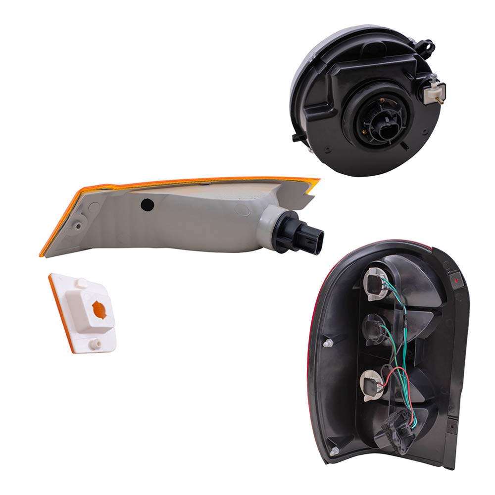 Brock Replacement Headlights, Parking Signal Lights & Tail Lights Set Compatible with 2005-2007 Jeep Liberty - Perfect for Night Driving & Enhanced Vehicle Safety
