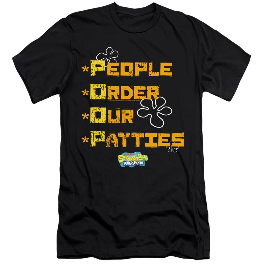 Spongebob People Order Our Patties Unisex Adult Graphic T-Shirt | LOGOVISION Canvas Brand Tee | Casual Wear, Cosplay & Cartoon Fan Gift