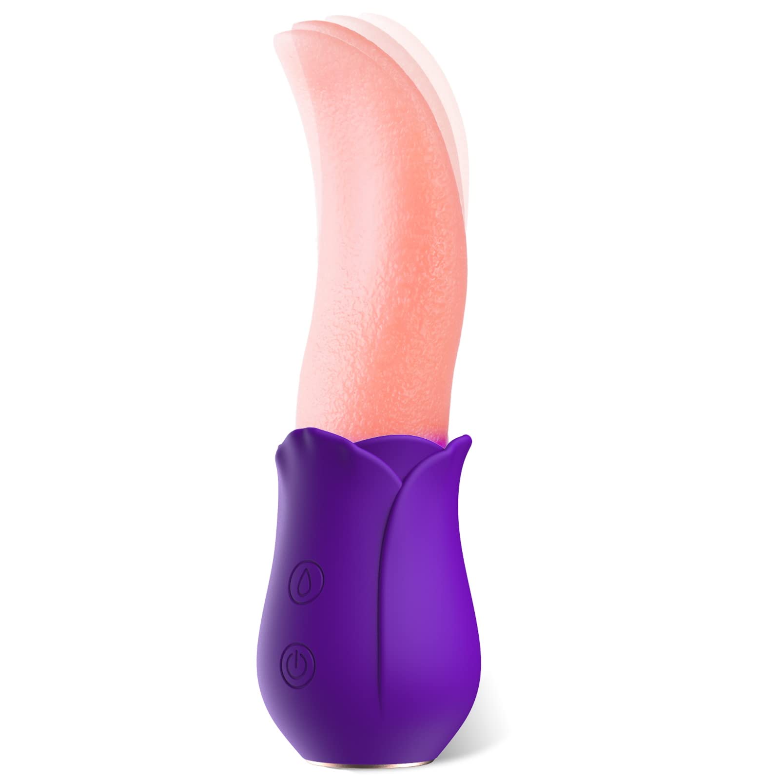 Premium Rose Vibrator for Women - Clitoral & G-Spot Stimulator with Tongue Licking Technology, Nipple & Breast Massager - Purple Adult Sex Toy for Solo Play & Couples Foreplay | Perfect for Sensual Exploration & Intimate Moments