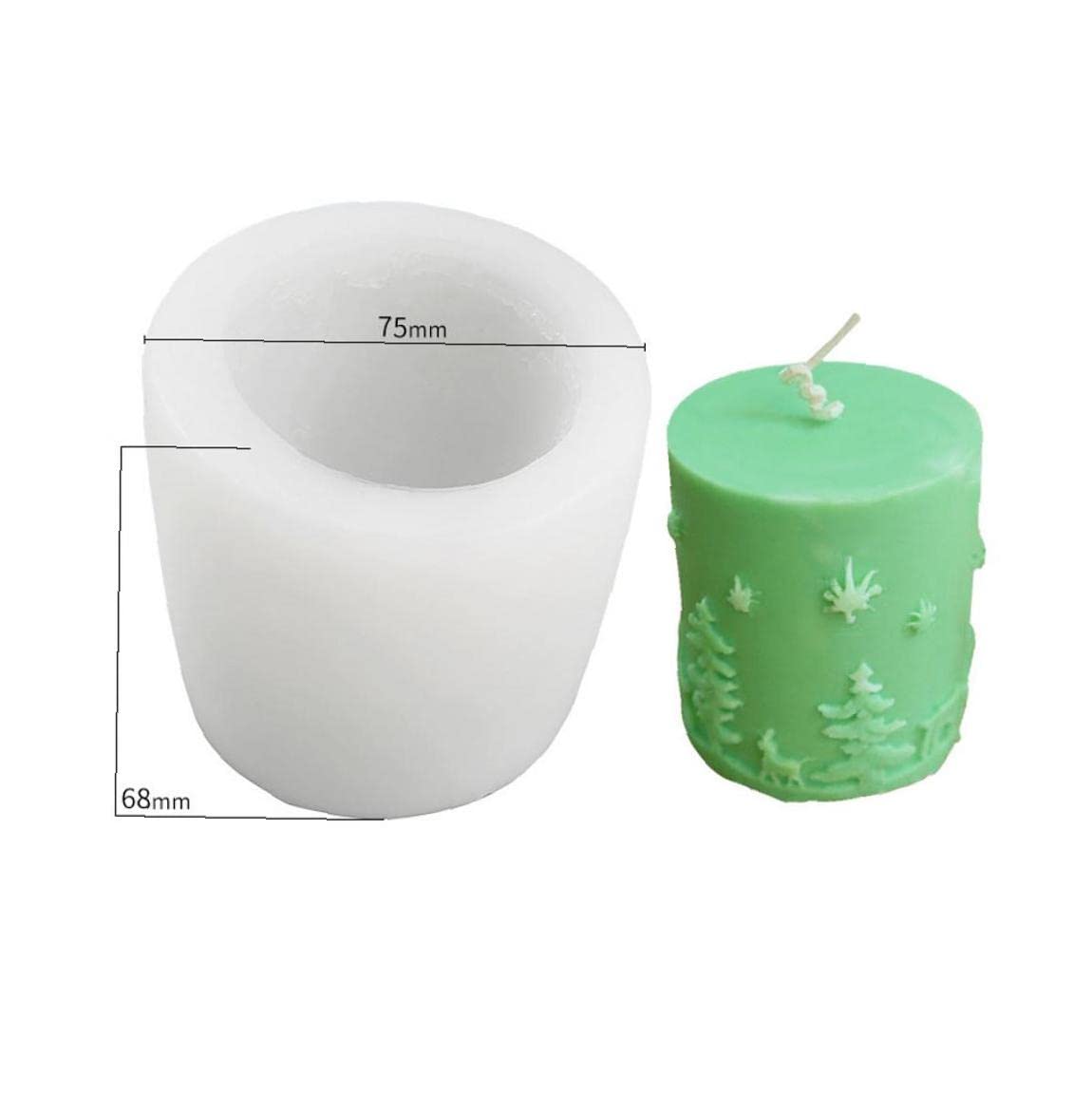 Christmas Silicone Cylinder Candle Mold - DIY Soap, Fondant & Chocolate Decorating Tool for Holiday Baking - Perfect for Xmas Candle Making, Soap Crafting & Festive Desserts