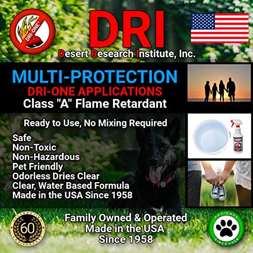 Fire Retardant Spray for Wood & Thatch - Eco-Safe, ASTM E84 - for Home & Camping