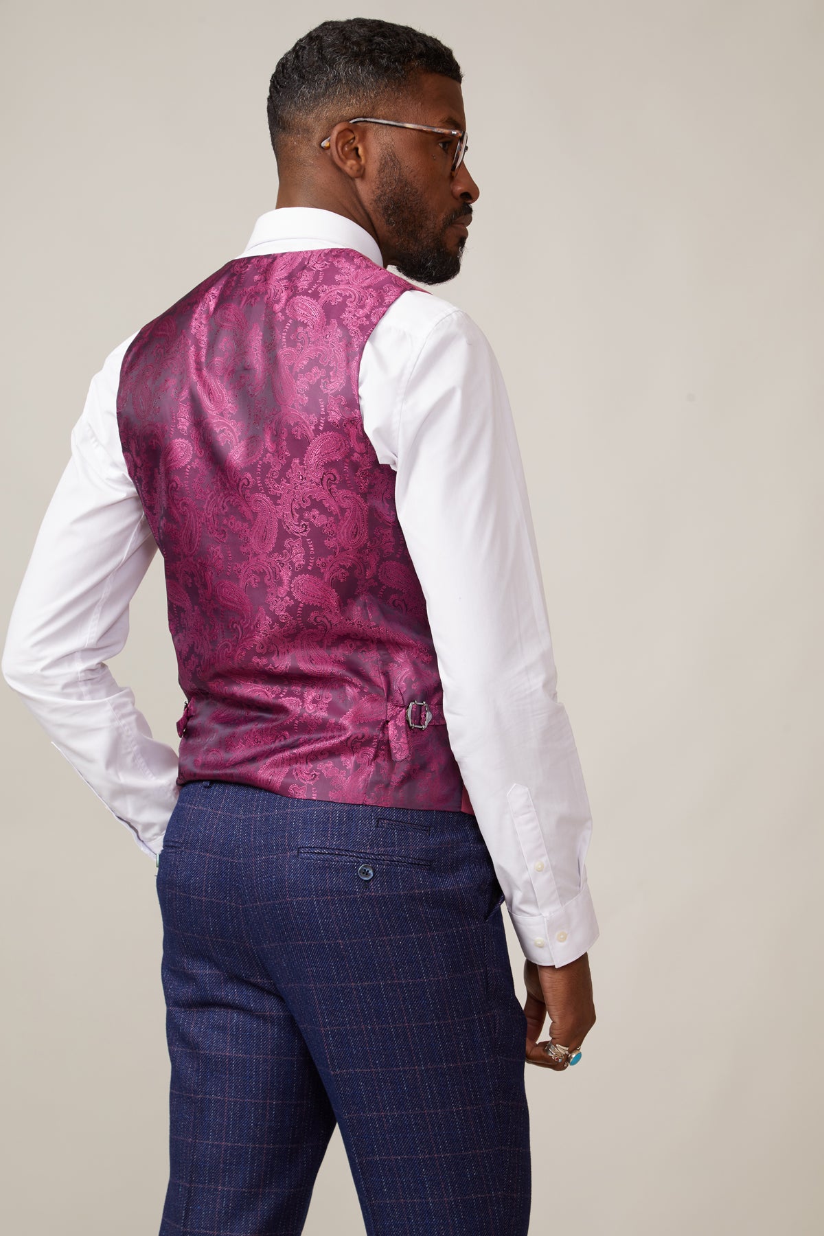 KELVIN Men's Slim Fit Double Breasted Waistcoat Vest - Formal Business Suit Jacket for Weddings & Office Wear