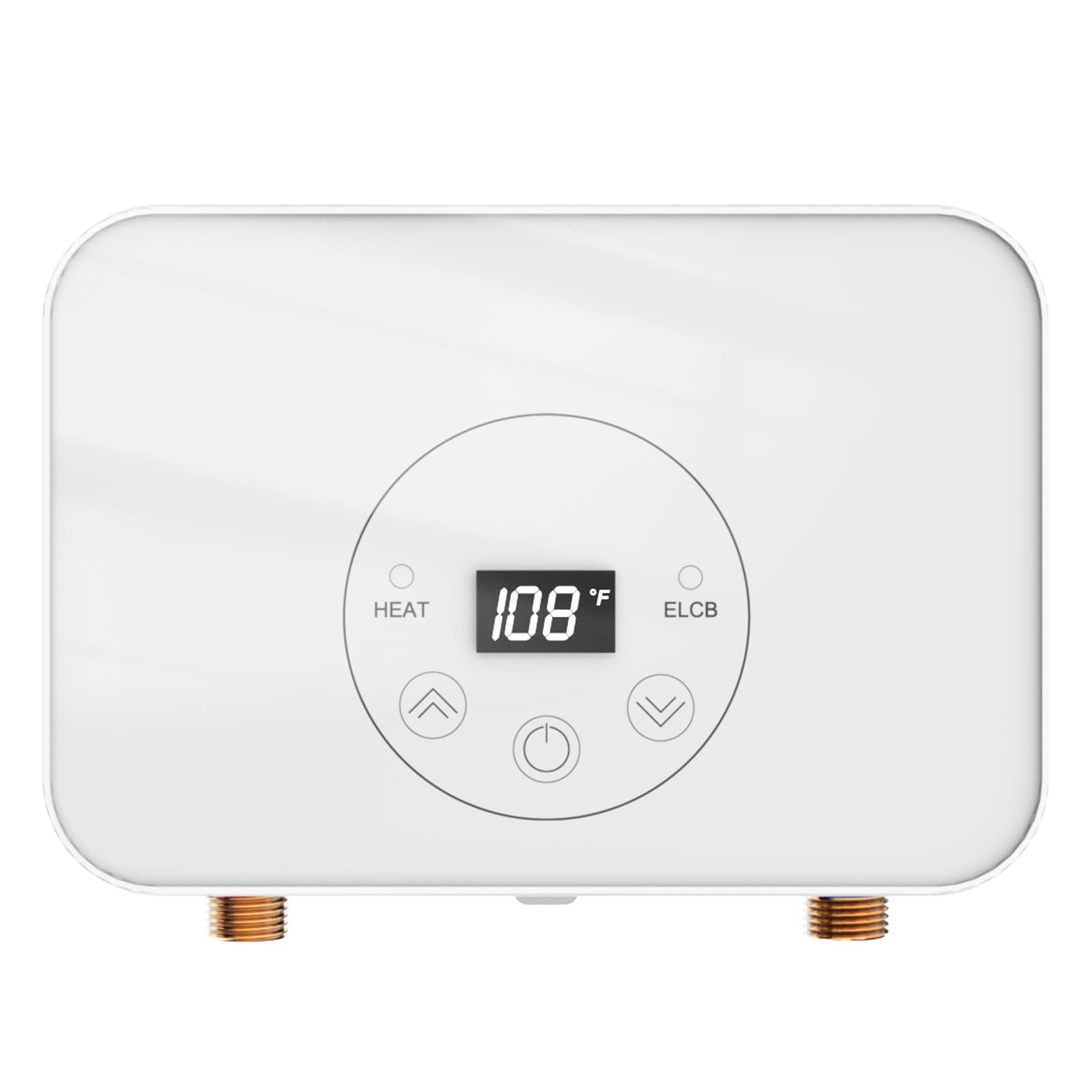 3.5KW White Electric Tankless Water Heater with LED Display - On Demand Instant Hot Water, Auto Control, Fault Self-Test & Fahrenheit/Celsius Conversion - Perfect for Small Apartments, RVs & Bathrooms