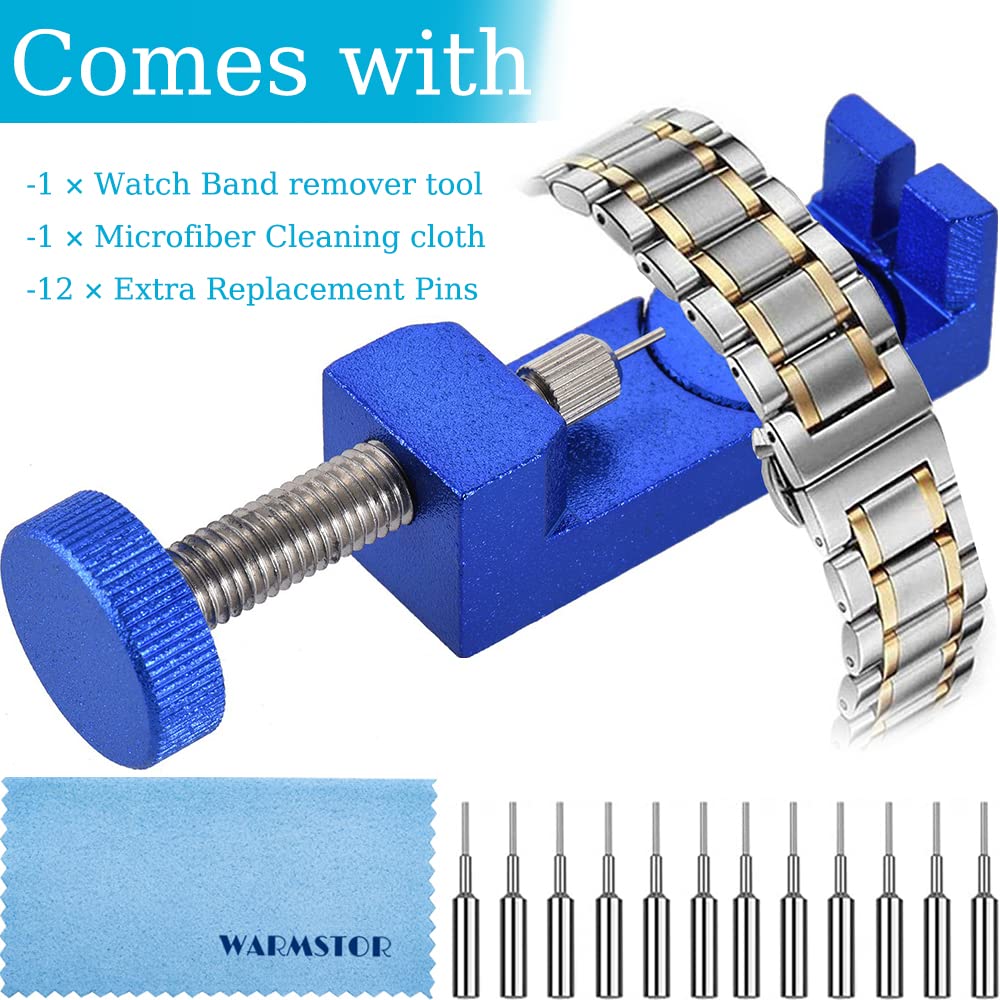 Premium Watch Band Link Remover Tool Kit with 12 Extra Pins - Professional Watch Strap Adjuster for Resizing & Repair - Perfect for Apple Watch, Rolex, Omega & Other Luxury Watches (Ideal for Watch Repair Shops & DIY Enthusiasts)