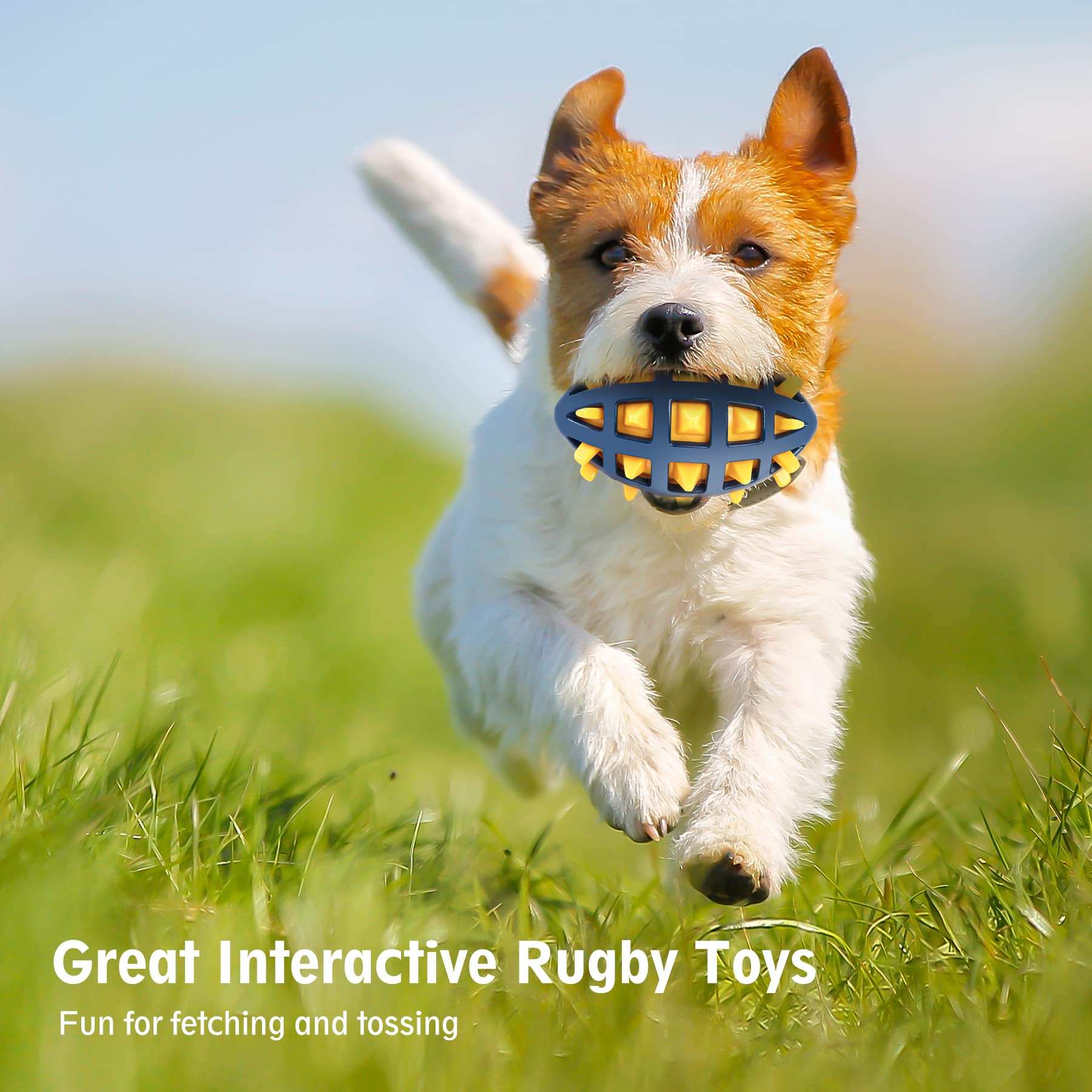 Durable Spiky Dog Toy Ball with Squeaker - Floating, Chew-Resistant Fetch Toy for Interactive Play - Perfect for Water Fun, Training & Bonding (Yellow)