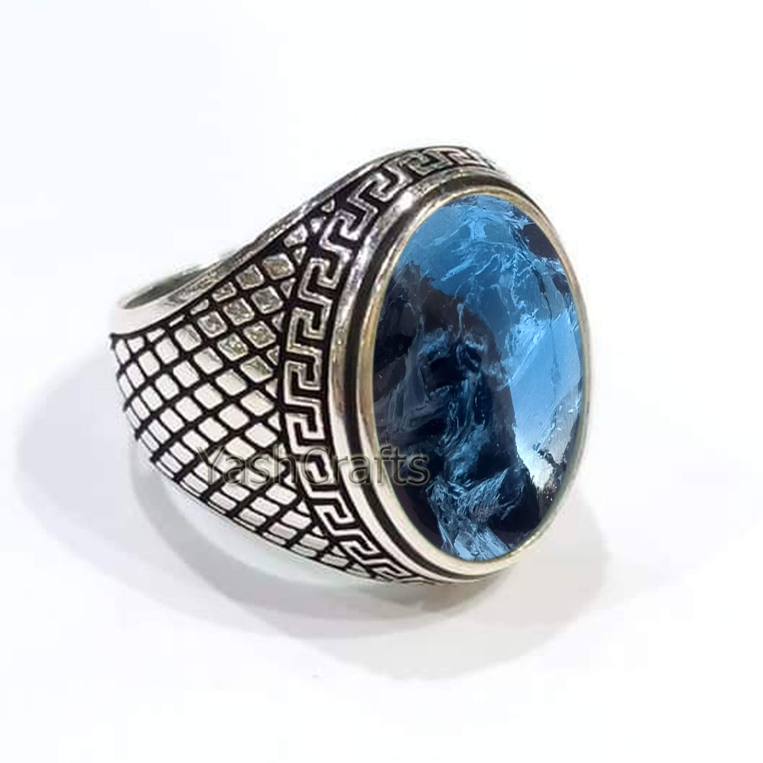 Natural Pietersite Jasper Gemstone Ring - 925 Sterling Silver Unisex Jewelry for Men & Women | Designer Wedding Band, Valentine's Gift for Husband/Wife | Perfect for Everyday Wear, Date Nights & Special Occasions