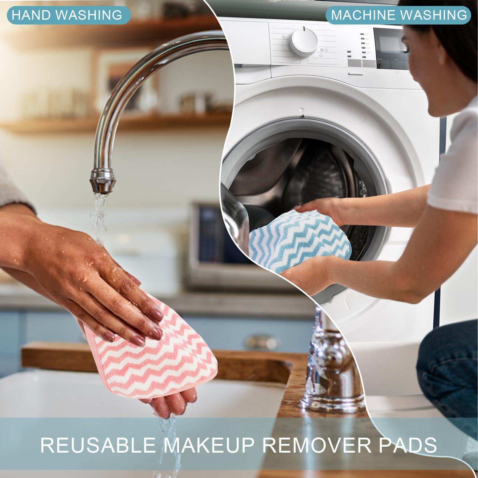 PHOGARY Reusable Microfiber Makeup Remover Wipes, 6 Pack Face Skincare Towels, Gentle on Skin for Makeup Removal & Cleansing - Soft Microfiber Cloth (8