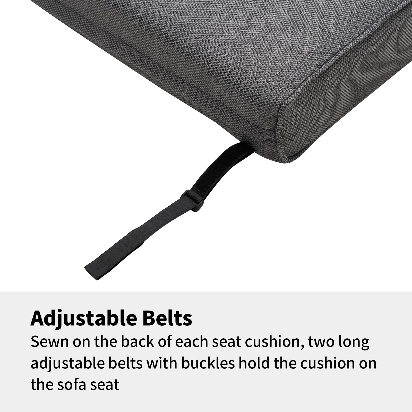 Outdoor Deep Seating Cushion Set 21.7x21.7 Inch - Thick Foam Replacement Patio Furniture Cushions, Dark Grey - Perfect for Backyard, Poolside & Garden Lounge Chairs