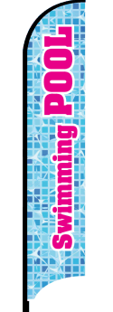 Feather Flag Banner for Swimming Pool - Lightweight & Durable Outdoor Advertising - Perfect for Pool Parties, Beach Events & Summer Promotions