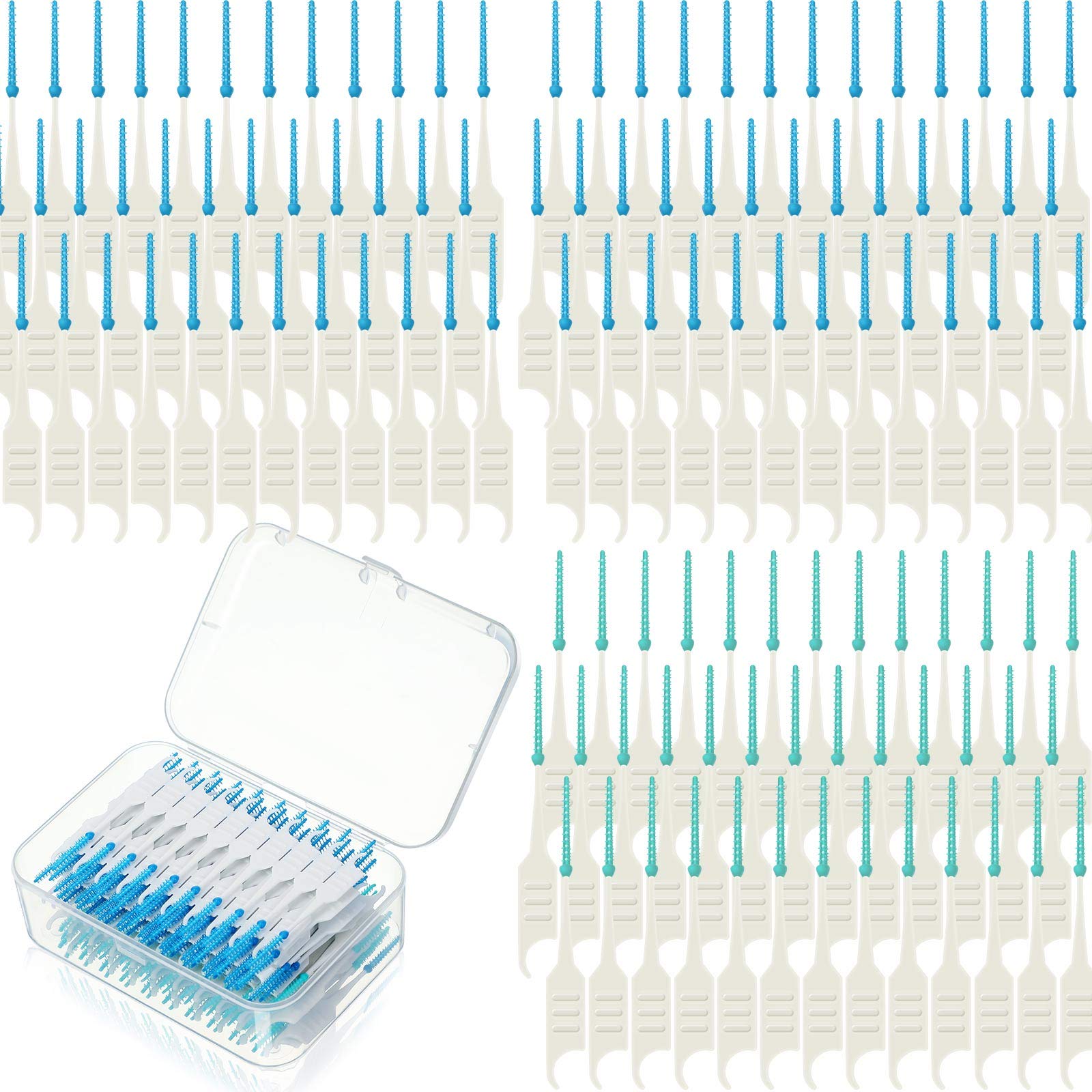200 Pack Soft Silicone Interdental Brushes - Dual-Use Dental Picks & Tooth Flossers for Teeth Cleaning, Orthodontic Wire Care & Oral Hygiene - Perfect for Travel, Home & Office Use
