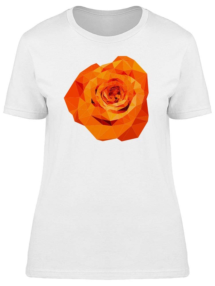 Abstract Orange Rose Flower Print Women's T-Shirt | Soft Cotton Casual Tee for Everyday Wear | Perfect for Summer Outfits, Beach Trips & Casual Dates