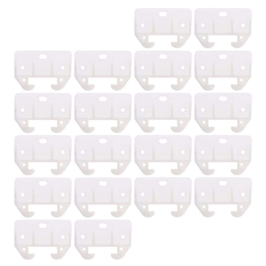 DOITOOL 20-Pack White Plastic Drawer Slides & Guide Brackets - Replacement Furniture Parts for Dressers, Cabinets & Storage Organizers - Smooth Gliding Drawer Guides for Home & Office Use