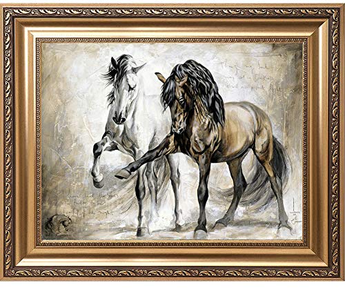 Horse Play Gold Framed