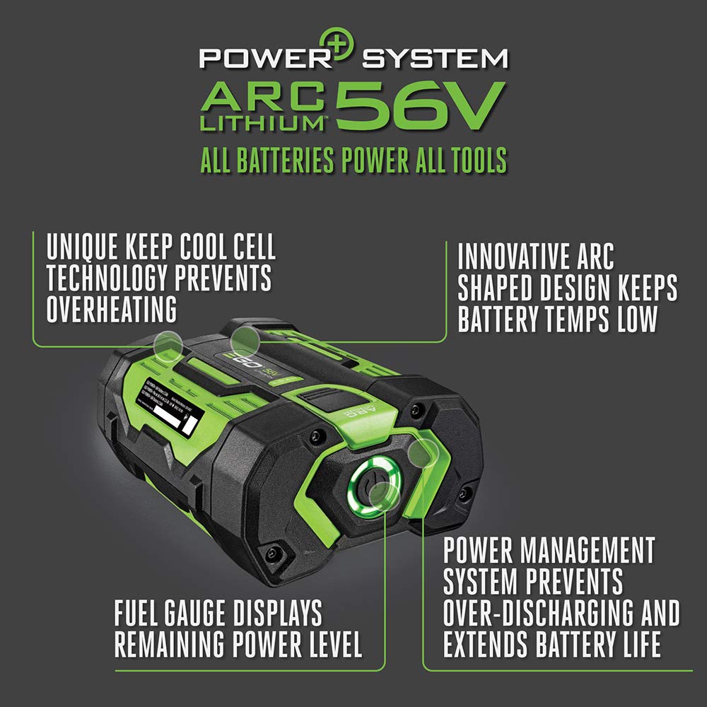 EGO Power+ BA1400T 56V 2.5Ah Lithium-Ion Battery with 3rd Gen Fuel Gauge & CH2100 Fast Charger - Compatible with EGO Lawn Mowers, String Trimmers, and Power Tools (Black) - Perfect for Home Landscaping and Outdoor Power Equipment