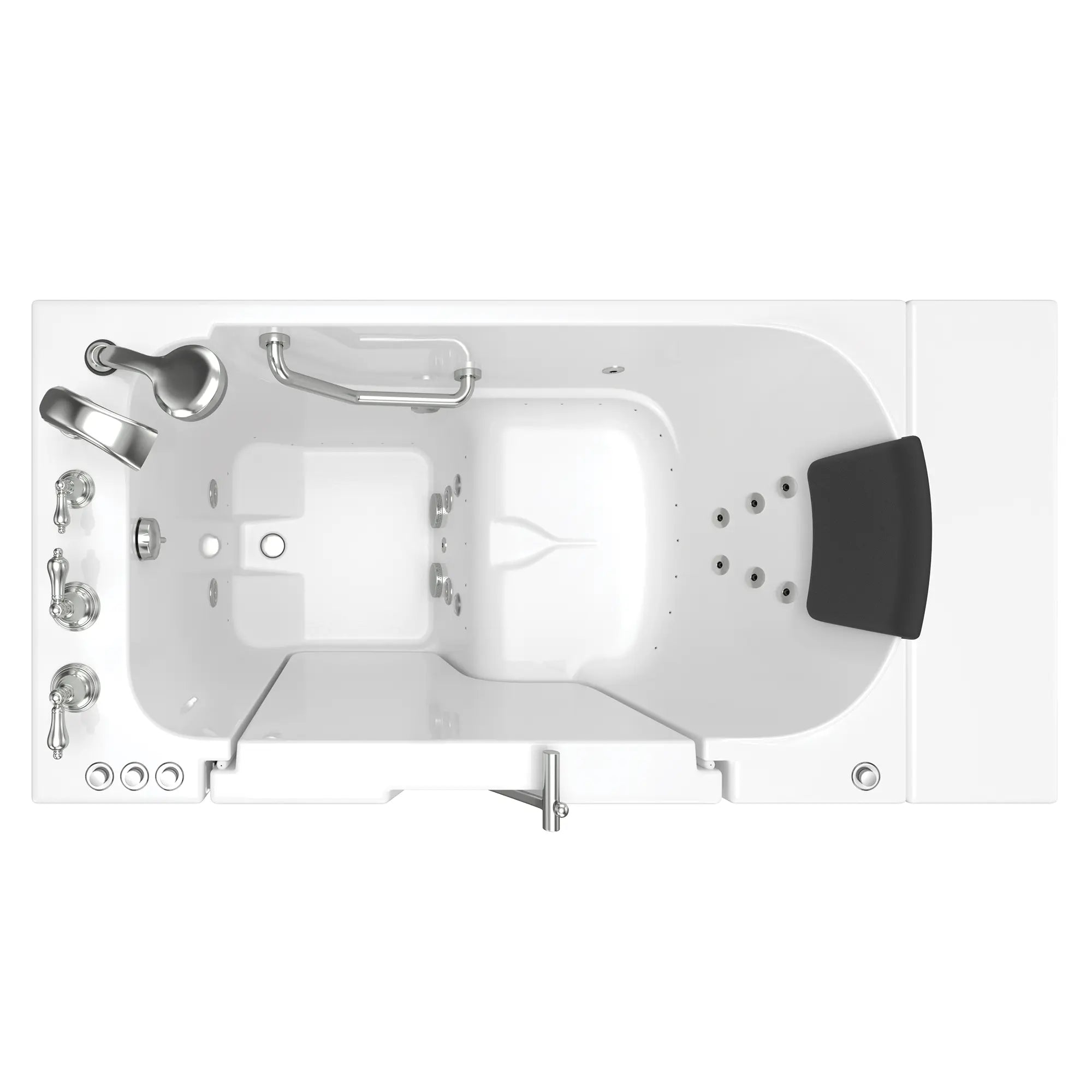Premium 30 x 52 Inch Gelcoat Walk-In Bathtub with Air Spa & Whirlpool System - Left Hand Drain & Faucet - Ideal for Elderly & Mobility Assistance, Relaxation Therapy, and Spa-Like Bathing Experience at Home