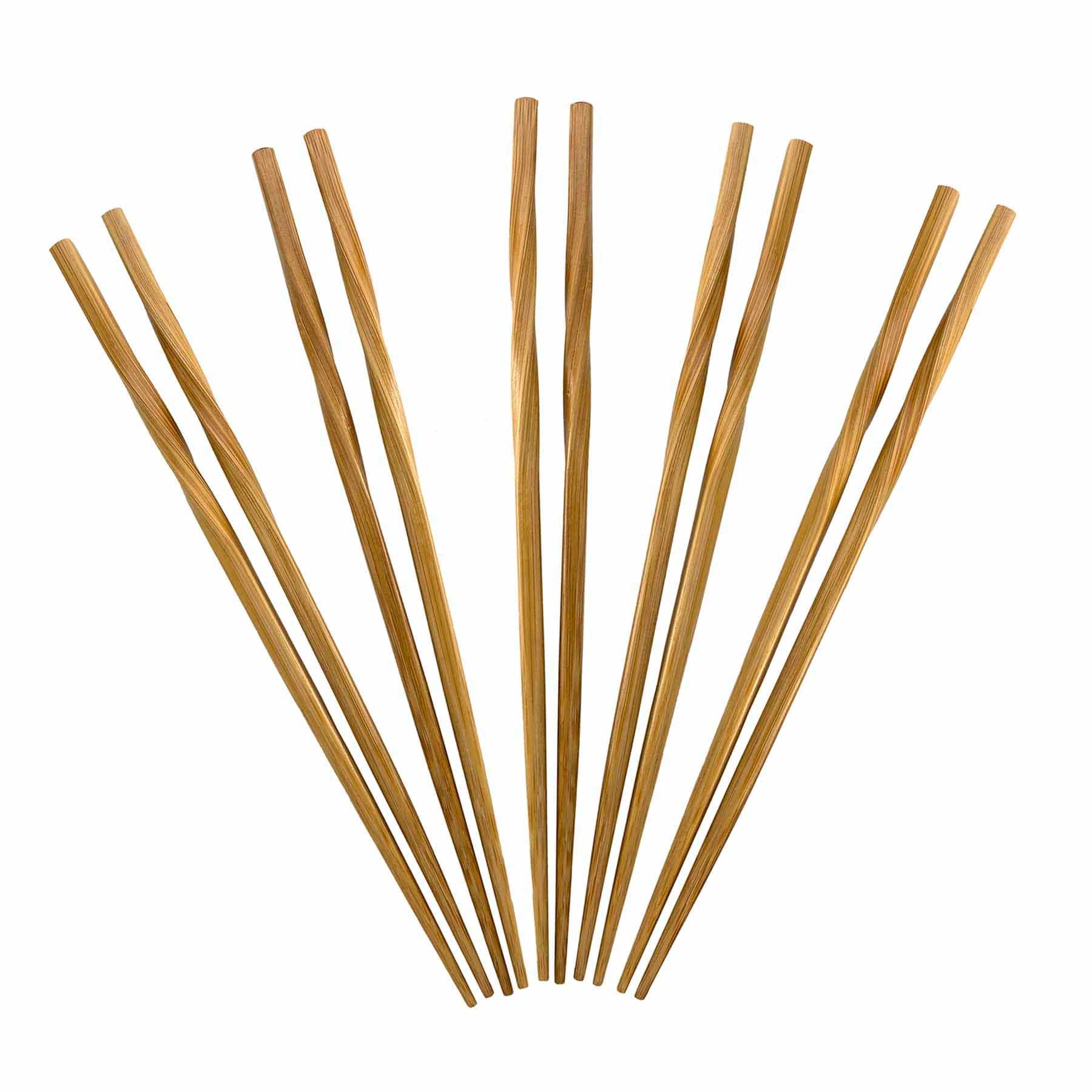 Eco-Friendly Reusable Bamboo Chopsticks Set of 5 Pairs - Sustainable Kitchenware for Asian Cuisine, Camping & Travel