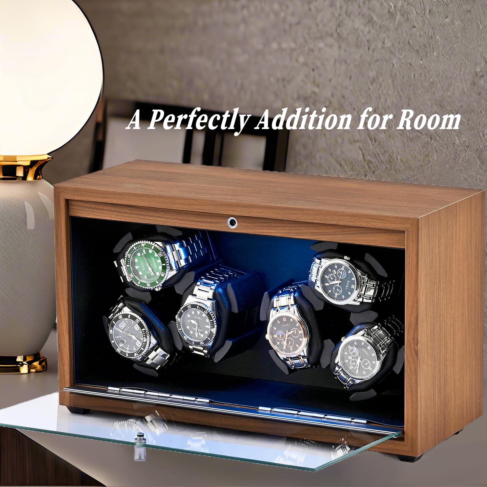 Premium Automatic Watch Winder with LED Display & Memory Foam - Ultra Quiet Japanese Motor, 4 Rotation Modes for Men's & Women's Watches - Perfect for Watch Collection Storage & Maintenance