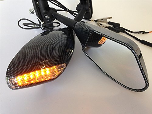 Yellow LED Turn Signal Mirrors for Triumph Daytona 675R/600/650 & Trophy - Enhanced Visibility & Safety - Perfect for Night Riding & Urban Commuting