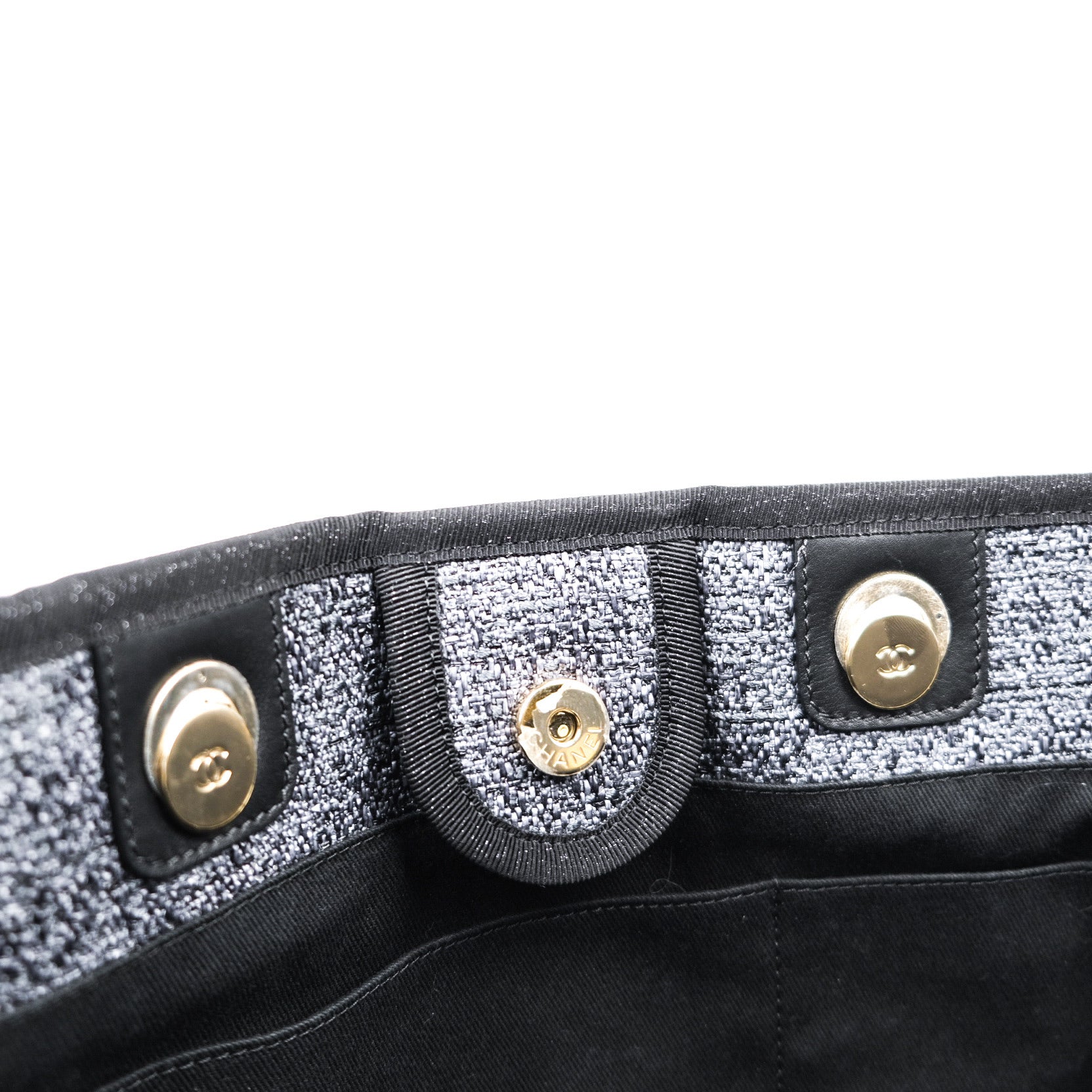 Chanel Canvas Deauville Medium Tote Bag in Charcoal Grey - Luxury Designer Handbag for Women, Perfect for Work, Travel & Everyday Use
