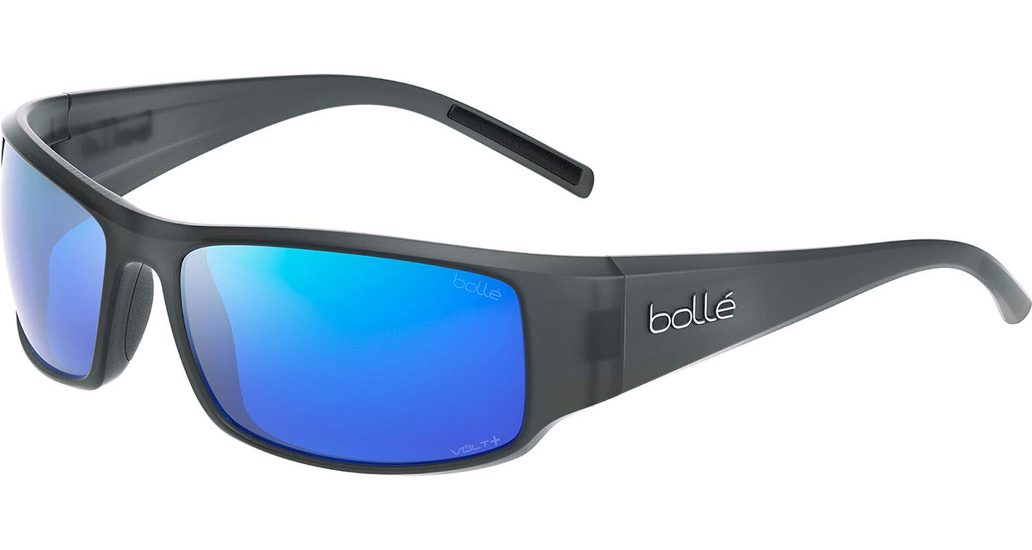 Bollé BS026003 King Polarized Sunglasses for Men - Black Crystal Matte Frame, Volt+ Offshore Cat 4 Lenses, UV Protection - Perfect for Running, Cycling & Outdoor Sports