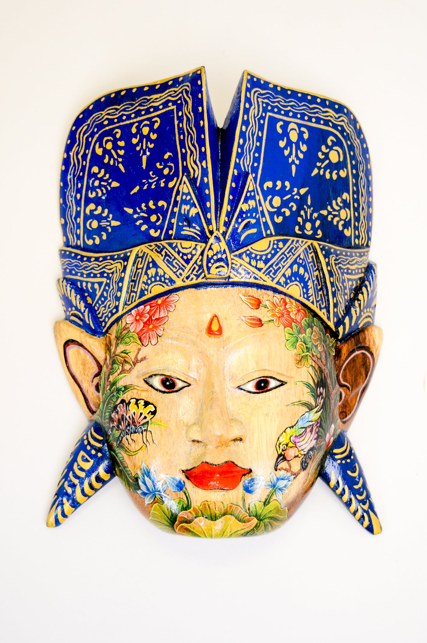 Hand Painted Wall Mask - Decorative Wooden Face Art for Home & Office Decor | Perfect for Living Room, Bedroom, or Entryway Wall Display