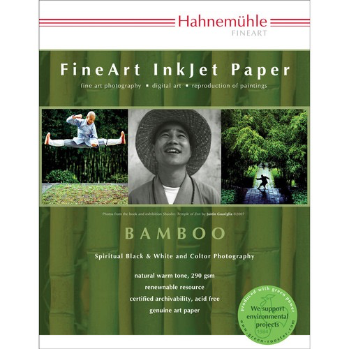 Hahnemuhle Fine Art Bamboo Paper 290 GSM, 8.5 x 11 Inches, 25 Sheets - Premium Acid-Free Paper for Watercolor, Ink, and Printmaking - Perfect for Artists, Calligraphy, and Professional Printing Projects