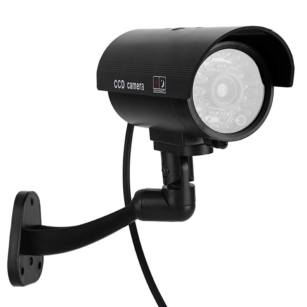 Fake Security Camera with Black Flash LED - Anti-Theft Dummy CCTV Camera for Office, Supermarket & Hotel | Deter Burglars & Enhance Safety