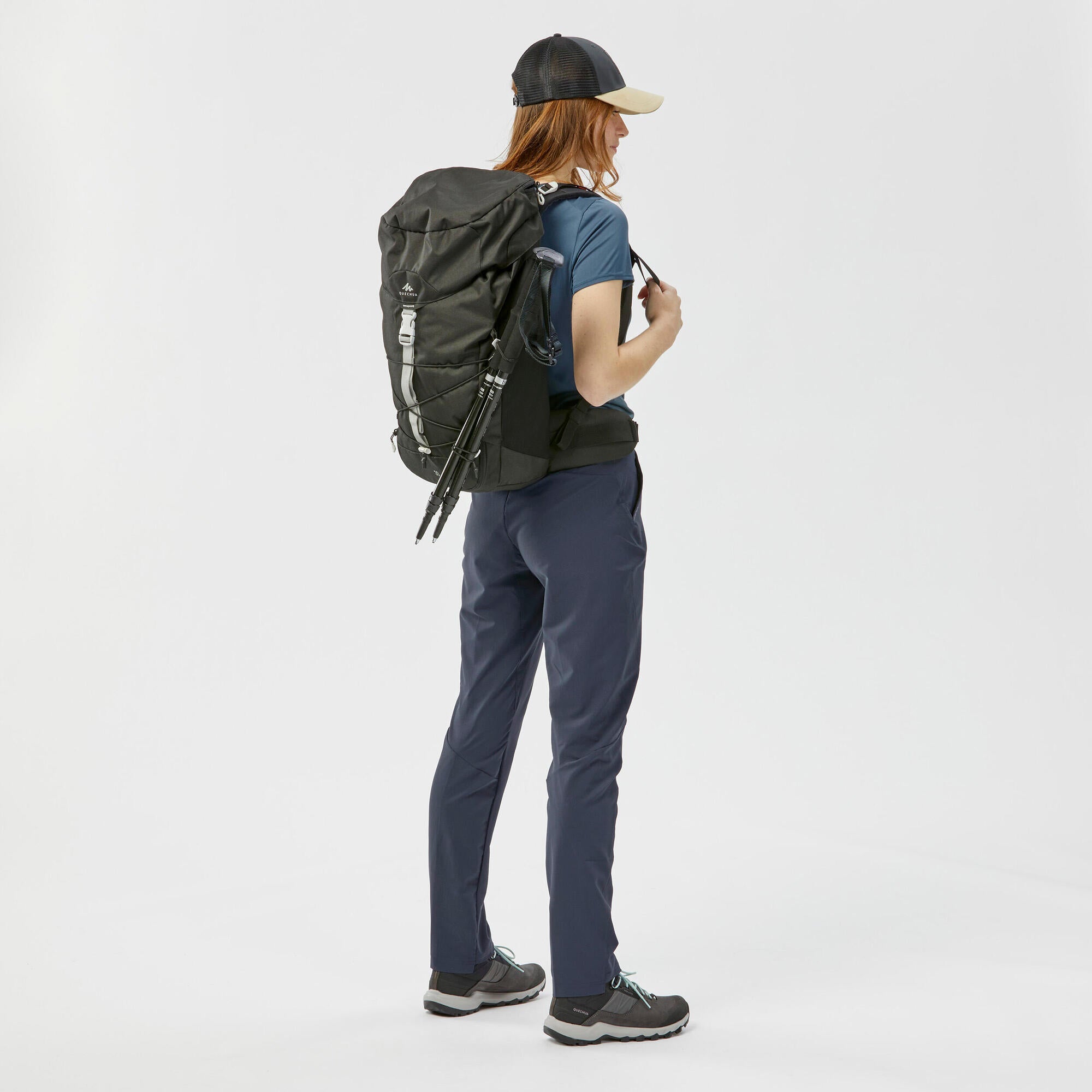 Quechua Women's MH100 Hiking Pants - Lightweight Water-Resistant Trekking Trousers for Outdoor Adventures & Mountain Climbing