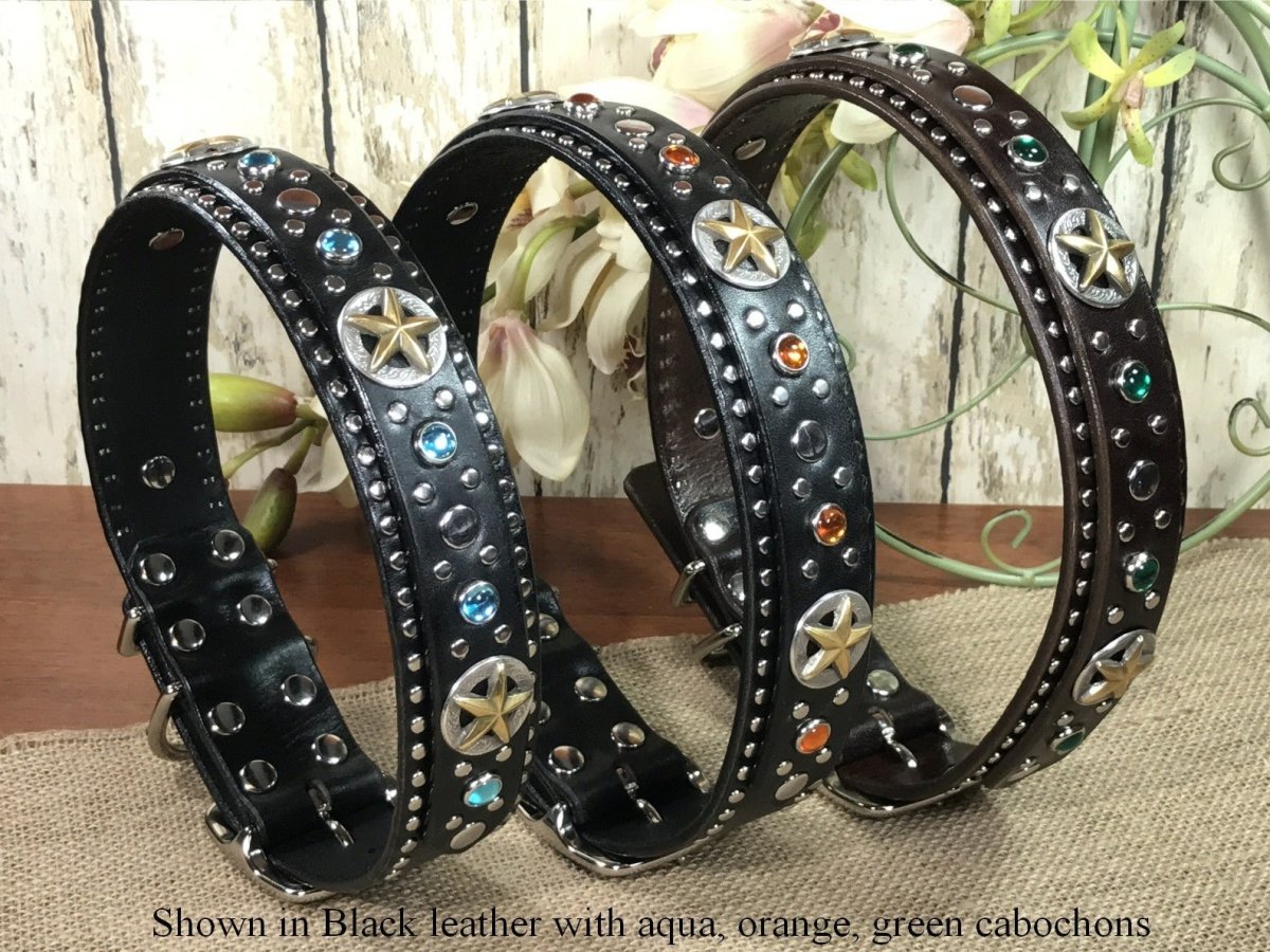 Premium Western Leather Dog Collar - Handcrafted Arizona Style Pet Accessory for Medium & Large Dogs - Perfect for Training, Hiking & Outdoor Adventures