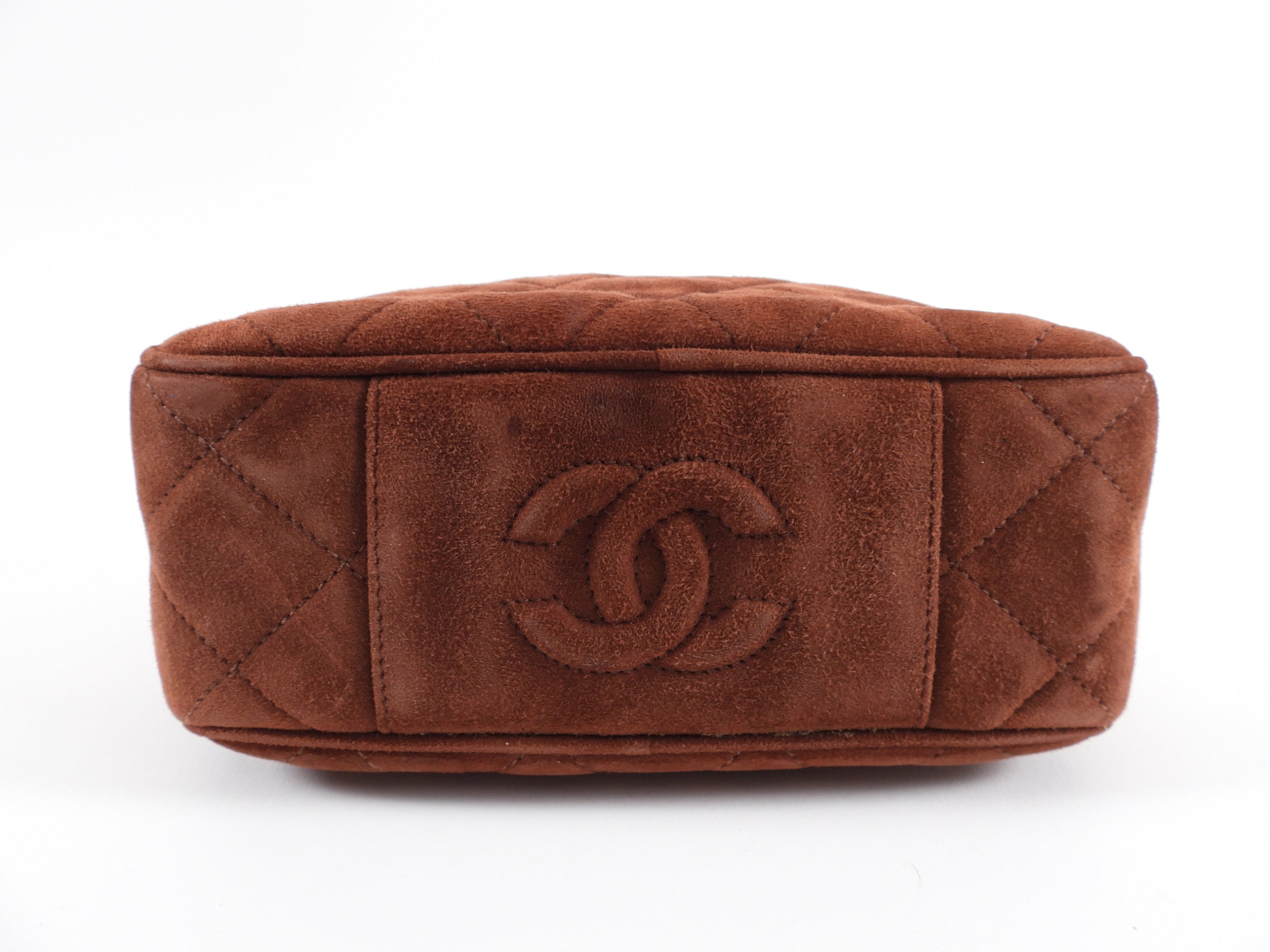 Vintage Chanel 1996-1997 Brown Suede CC Logo Top Handle Bag - Luxury Shoulder Purse for Women, Perfect for Date Night & Special Occasions