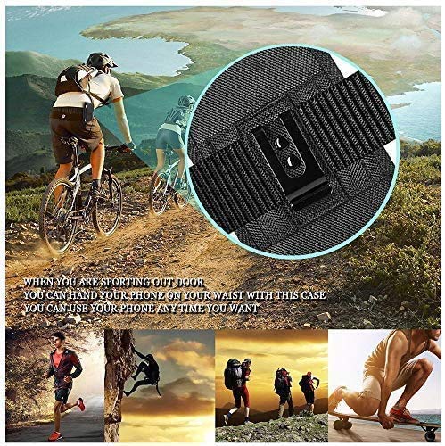 Military Grade Nylon Canvas Cell Phone Holster with Belt Loop - Compatible with iPhone 8 Plus/13 Pro Max/15 Plus & Galaxy S24 Ultra - Fits Phones with Otterbox Case (Large Size) - Perfect for Outdoor Activities, Hiking, and Tactical Use
