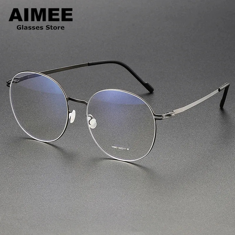 Aimee Women's Full Rim Round Screwless Stainless Steel Eyeglasses Frame 19136 - Lightweight & Durable Glasses for Work, Reading & Fashion